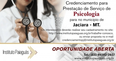 Credenciamento para Prestação de Serviços de Atendimento Psicológico para Jaciara/MT