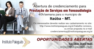 Credenciamento para Prestação de Serviços em Fonoaudiologia para o Município de Itaúba-MT.