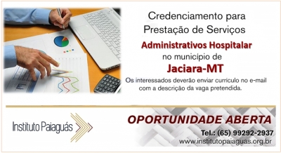 Credenciamento de Serviços Administrativos Hospitalar para o Município de Jaciara-MT