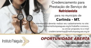 Credenciamento para Nutricionista em Carlinda-MT