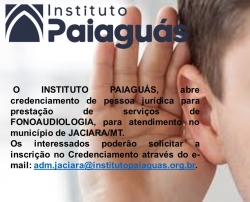 Credenciamento de pessoa jurídica para prestação de serviços de FONOAUDIOLOGIA