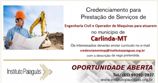Credenciamento 002/2020 - Prestação de Serviços para a Secretaria de Obras em Carlinda/MT