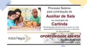 Processo Seletivo 002/2020 - Auxiliar de Sala em Carlinda-MT