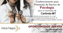 Credenciamento para Prestação de Serviços de Psicólogo em Carlinda-MT