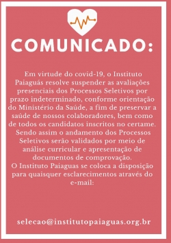 Comunicado Importante -  Processos Seletivos