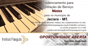 Credenciamento de Músico para prestação de serviço em Jaciara-MT