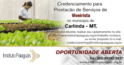 Credenciamento para Viveirista em Carlinda-MT